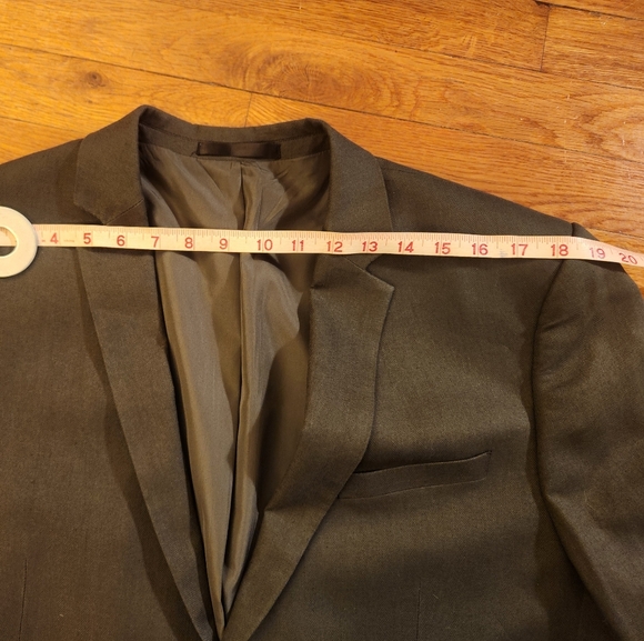 Primark Olive Green Men's Linen & Cotton Slim Cut Single Breasted Suit Size 46R - Picture 6 of 16